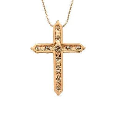 Diamond Cross Pendant in 14k Rose Gold 3.61 Ctw